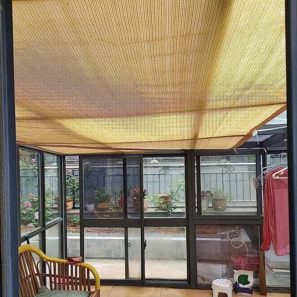 3x4m Solseil, 90 % UV-blokkering, pustende netting, varmeisolasjon og solbeskyttelse – Beige