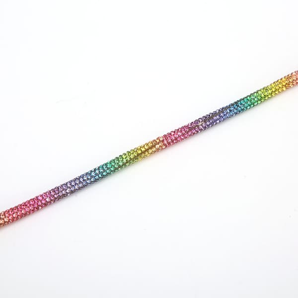 Regnbåge Strass Tub Rep Band för DIY Bröllopsklänning Kostym Dekorations Tillbehör