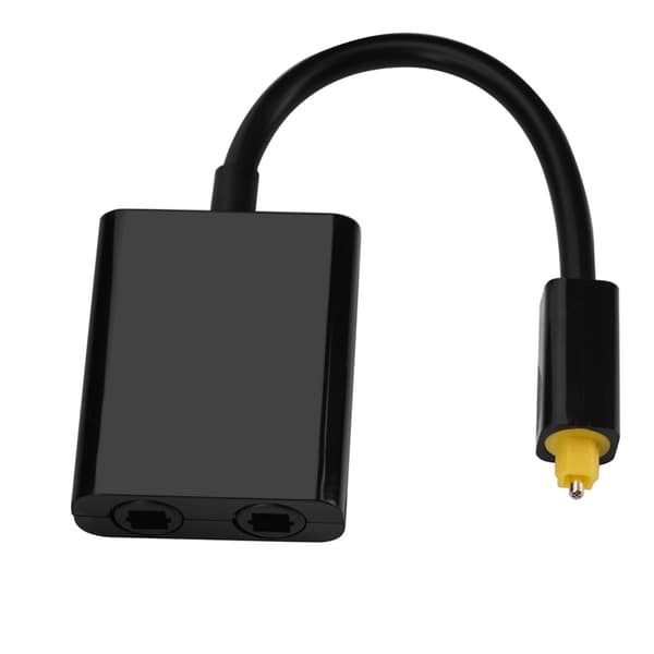 Svart Dual Port Toslink Optisk Audio Splitter 1 Input 2 Output