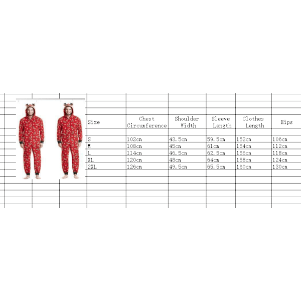 Julmode Huvtröja Tryckt Förälder-barn Outfit Jumpsuit Hemkläder 2XL