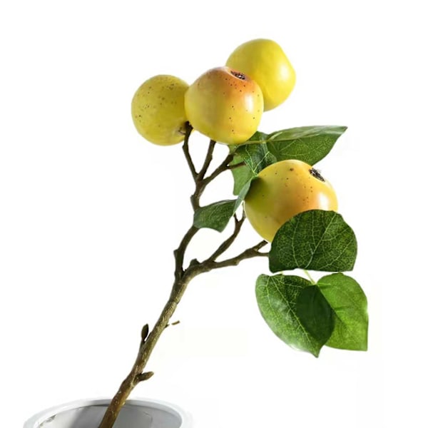 Kunstige æblegrene med blade, frugter og blomster til stilfuld boligindretning.