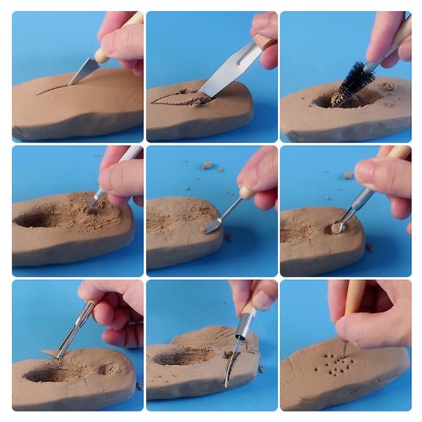 22 stk ler skulptur værktøj kit ler modellering værktøj træ polymer ler værktøj Gummi keramik værktøj