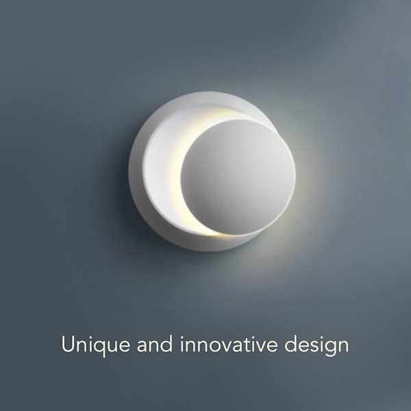 Roterbar 2700K LED Vegglampe: Energibesparende Varmt Lys for Hjem, Kontor, Soverom, Gang (85-265V)