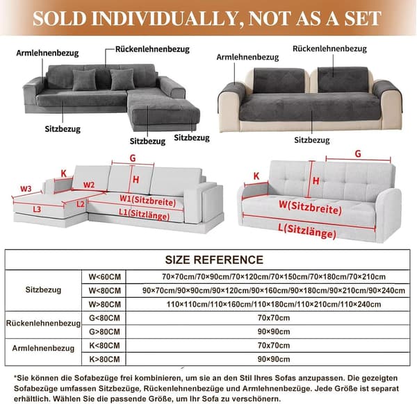 Universelt sklisikkert \"Ultra Stretch\" sofatrekk for 1/2/3/4-seters sofaer og L-formede puter, ensfarget tekstur, sofatrekk til stue a-brun a-braun 90×210