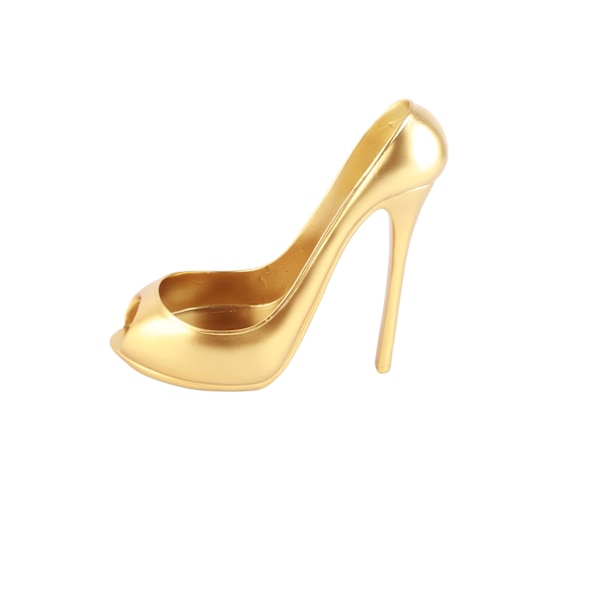 Elegant Høj Hælet Sko Vinreol - Stilful Vinflaske Display Stativ til Hjemmeindretning (Guld)