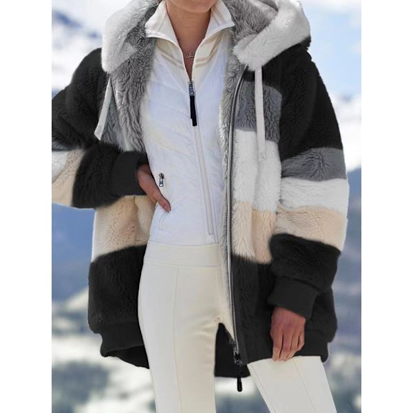 Huva DrawstrinCoaPaneColoZiPufJacket Black M