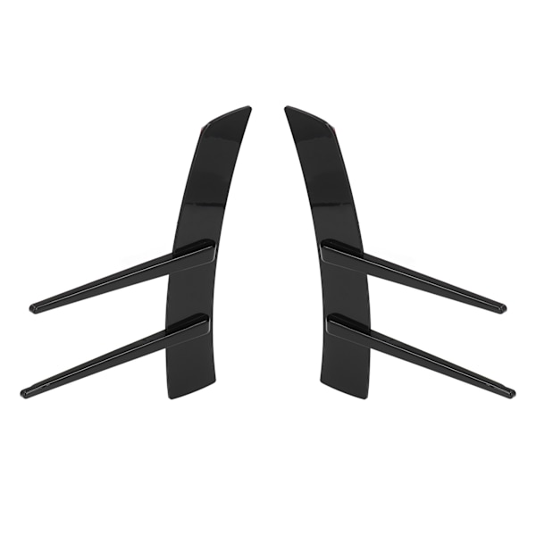 2 stk. Glanssort Front Bumper Side Spoiler ABS Body Spoiler Canard Universal til bil