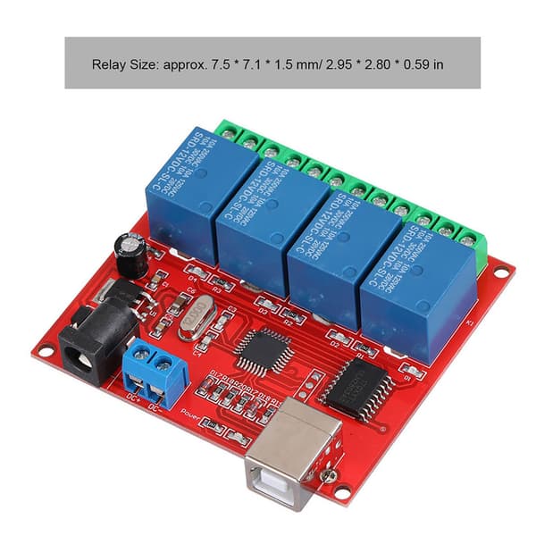 12V 4-kanals USB Smart Switch Relæmodul PC-kontrol