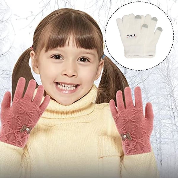 Barnhandskar Pojkar Och Flickor Vinter Ull Fodrade Handskar