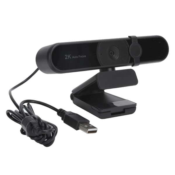 C55A 2K HD Webcam med indbygget mikrofon, objektivdæksel, USB-computerkamera til videooptagelse