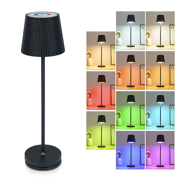 Justerbar RGB Skrivebordslampe med Metalltekstur og 4000mAh Batteri: Nøytralt, Hvitt og Varmt Lys