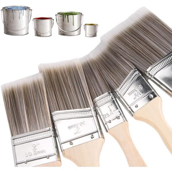 【DENGTU】5-pack Flat Brushes 25.4mm/38.1mm/50.8mm/63.5mm Precision Brushes, Angled Handles