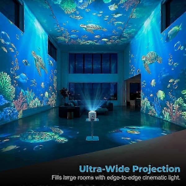 LED Dynamisk Roterende Projektorlys, 360° Ocean Wave Natprojektionslampe, Multi-Vinkel Justerbar Base, Velegnet til Meditation Ocean
