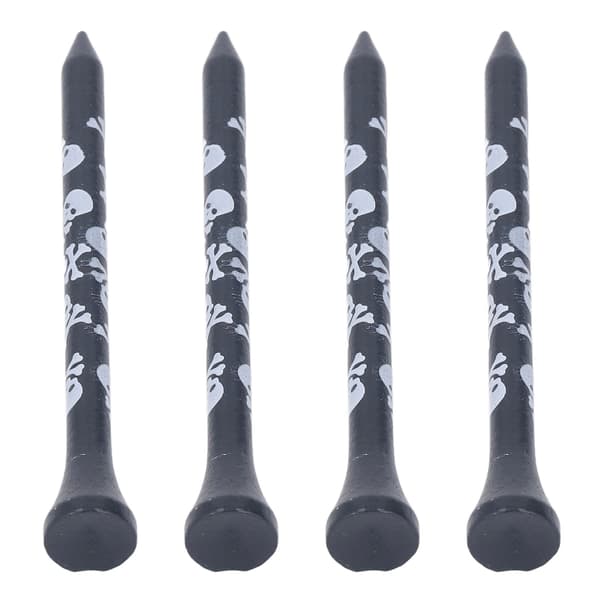 Golftees af bambustræ, 30 stk., 8 cm, trykt kraniedesign, golftilbehør