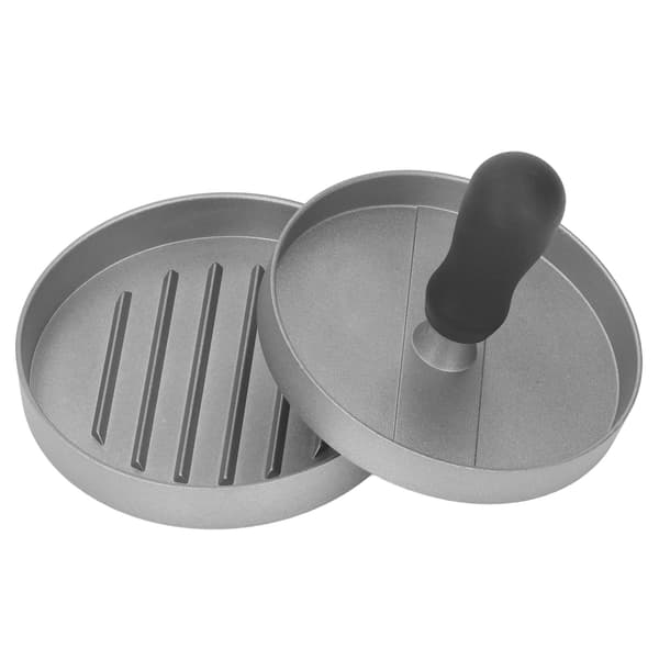 Rund hamburgarepress av aluminiumlegering, form för kött, nötkött, camping, 12 cm diameter