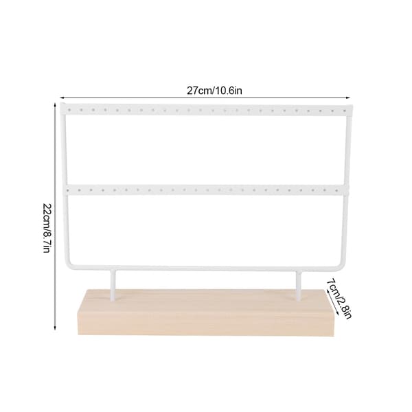 Metall Smykke Display Stativ Organizer 46 Hull Hvit