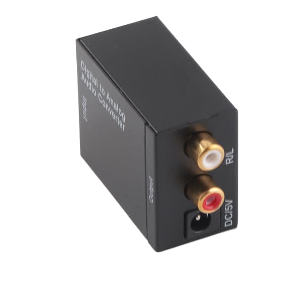 Digital til Analog Konverter DAC Decoder Toslink Koaksial Indgang Analog 2RCA Udgang Sort USB Kabel Fiber Optisk Kabel