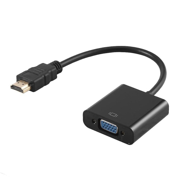 HDMI-kompatibel hane till vga rgb videoadapter 1080p för pc svart