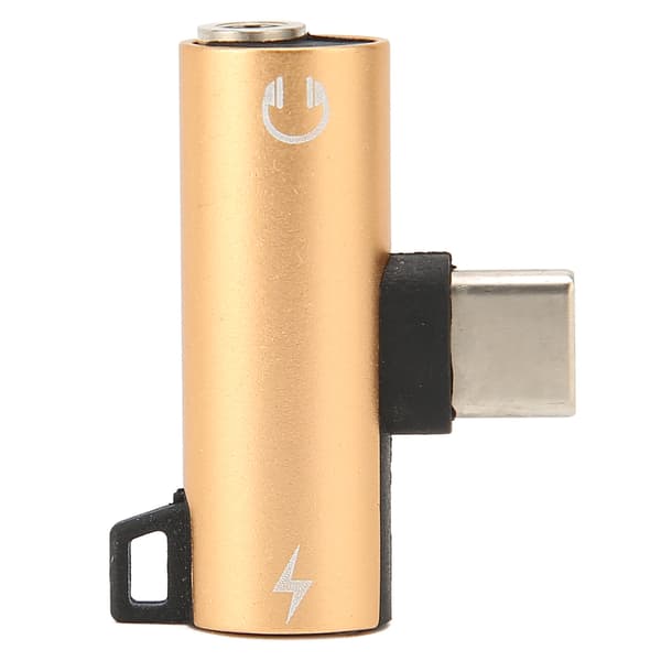 Type C til 3,5 mm hodetelefonadapterlader 2 i 1 HIFI Audio PD Hurtiglading Gull