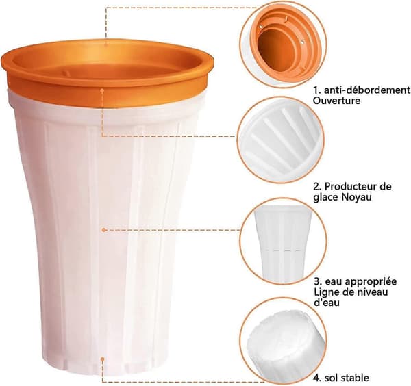 2-pack Smoothie Maker Cup, återanvändbar Smoothie Maker Cup, snabbfryst Smoothie Glass Maker Cup, frysbar bärbar klämkopp