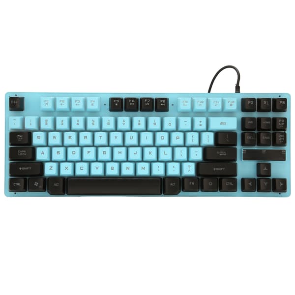 Kablet 87-tasters Gaming Tastatur Ergonomisk Baggrundsbelyst Blå Desktop Computertilbehør