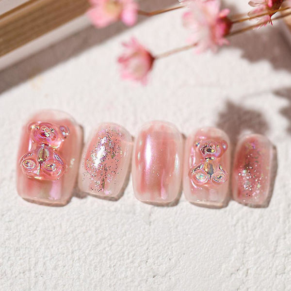48st 3d söt björn harts Nail Art dekorationer- Crystal Bear