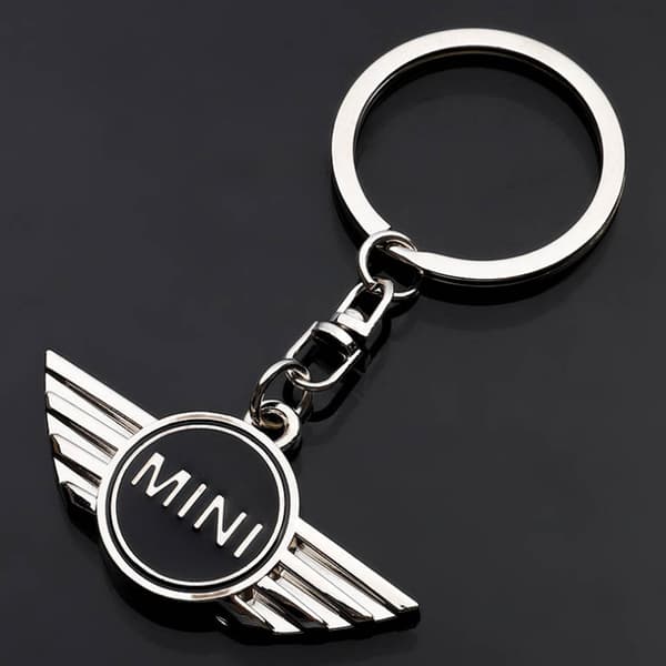 【DENGTU】4-pak lang kæde metal nøglering bil logo nøglering egnet til Mini Cooper