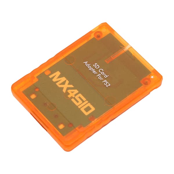 PS2 Minneskortläsare Adapter MX4SIO SIO2SD Transparent Orange