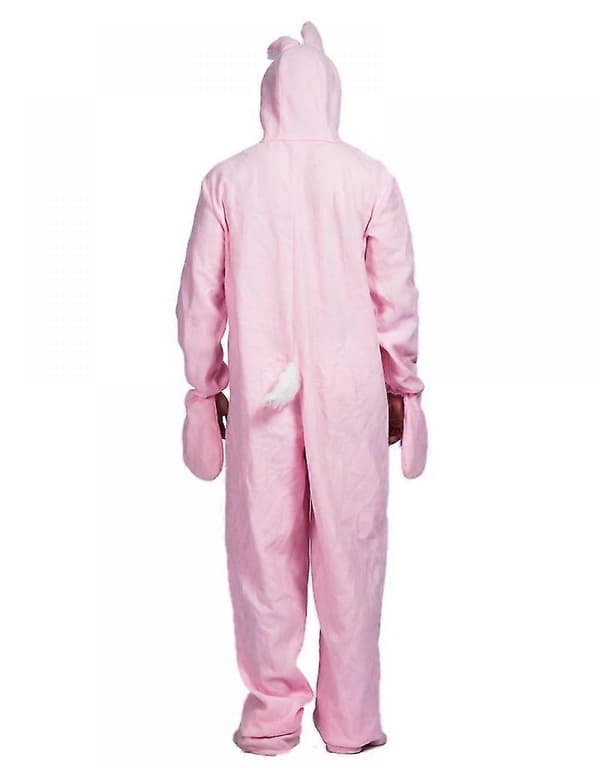 [DT]Vaaleanpunainen pupuasu aikuisille, eläinpyjama, juhla-asu