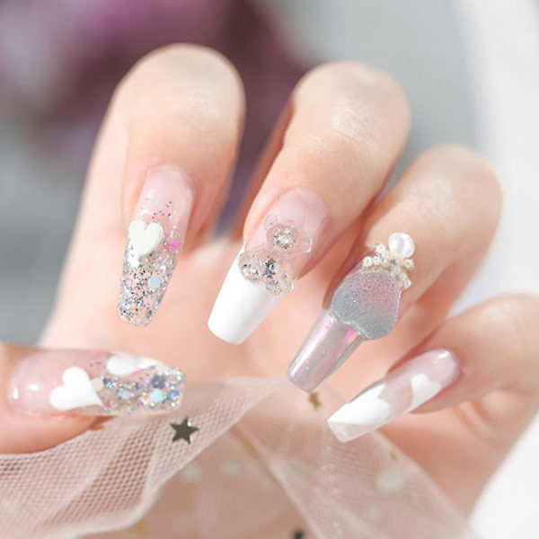 48st 3d söt björn harts Nail Art dekorationer- Crystal Bear