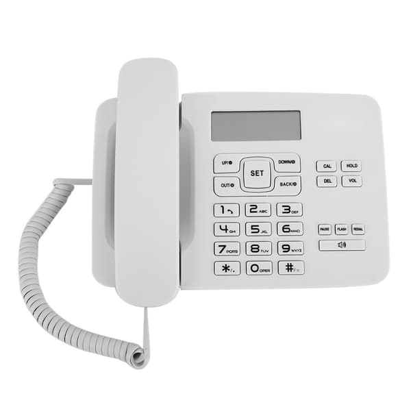 Dubbelt system Hemmakontor Telefon med LCD Kalenderdisplay Vit
