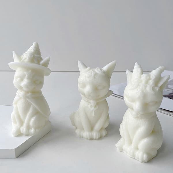 3D Katteformet Stearinlys Silikoneform til DIY Håndlavede Stearinlys Ornamenter Form Håndværk Fremstillingsværktøj Bageform wings kitten