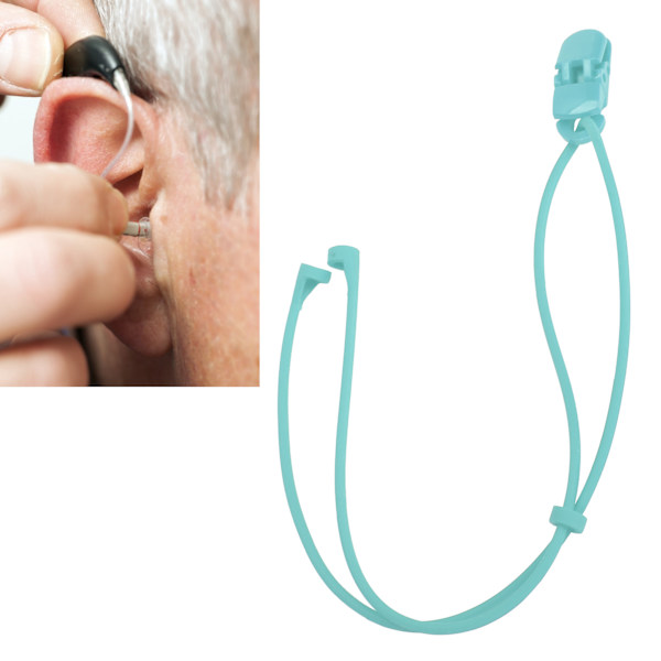 HT Silikone Elastisk Anti-Tab Lanyard Klip Reb til Børn med BTE Høreapparater Green