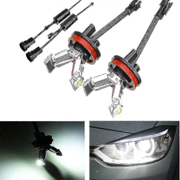 【DENGTU】2 stk. bil LED Angel Eye lys 6000k H8 pære til E82 E87 E90 E91 E92 E93 E60 E61 E63 E70 X5 E71