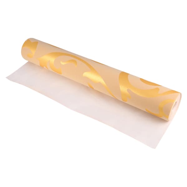 Fiberduk Tapet Barokk Design Damask Ornament Gull 3D Optisk Effekt