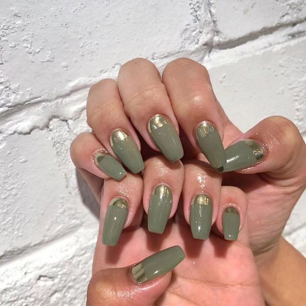 24 stycken/set Avtagbar bärbar manikyr balett nagellapp Matcha Phnom Penh