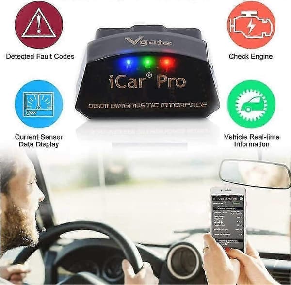 Vgate Icar Pro Bluetooth 4.0 (BLE) Obd2 Obdii Fejlkodelæser Bil Check Motorlys Med Elm327 Adapter[dt]