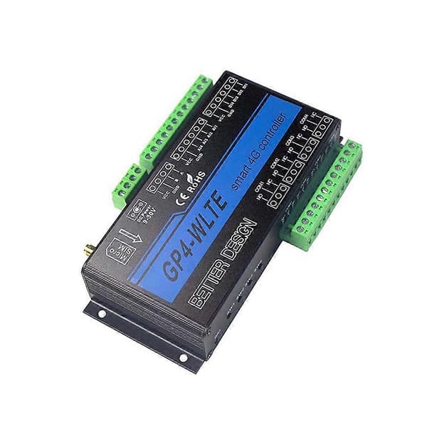 GP4-WLTE Smart 4G Global GSM SMS APP Controller RS485 WEB Control 4 CH 4-20Ma Analog Inputs 10A Relay Outputs, EU-stik[dt]