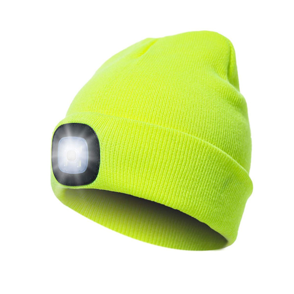 Led Beanie Cap USB Uppladdningsbar Yellow