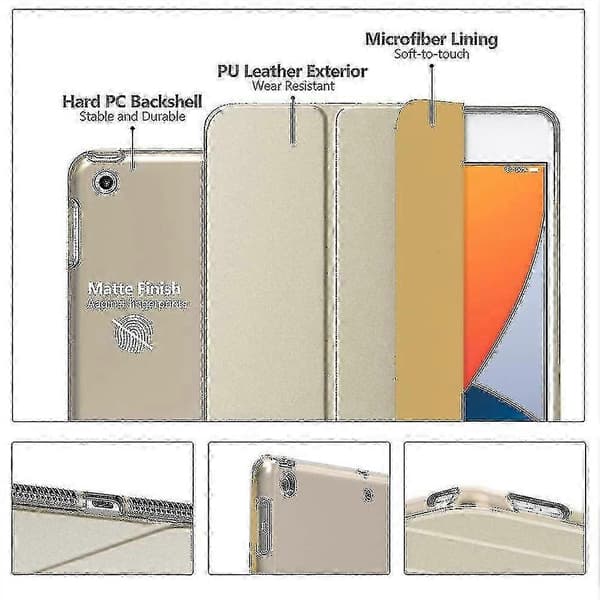 Etui passer til iPad 8. generation 2020/7. generation 2019, iPad 10.2 Champagne Gold