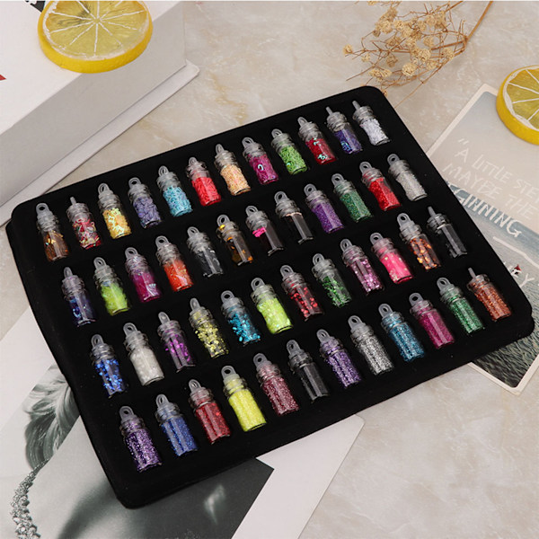 48 Flasker Flash Sequin Pulver til DIY Smykker og Epoxy Form Håndværk
