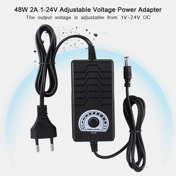 48W 2A 1-24V DC Strømforsyningsadapter EU Stik Motorhastighedsregulator