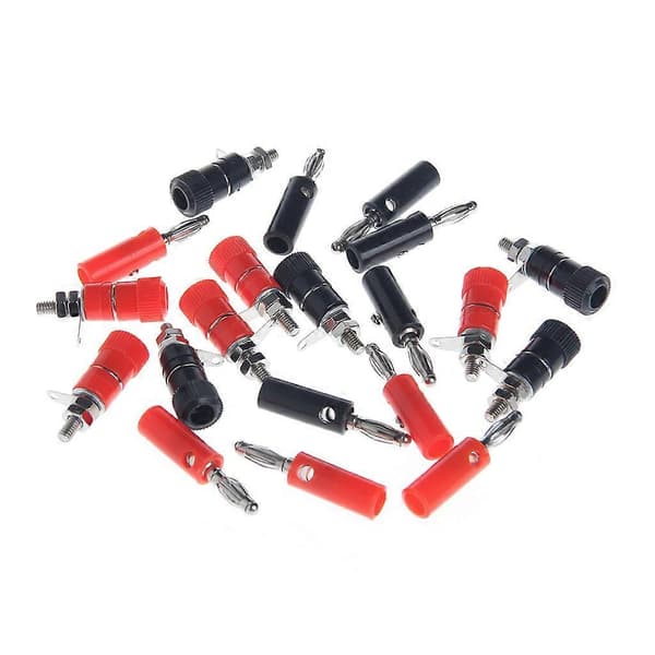 10 par sort rød 4 mm bindestolpe højttalerterminal bananstik fatning jack con andet Andra