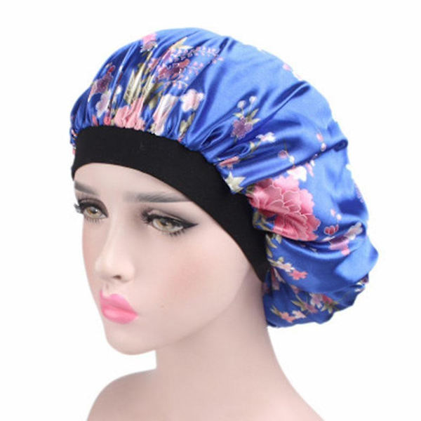 Satin Bonnet Double Layer Sleep Cap Printing Bonnet Bred Elastisk