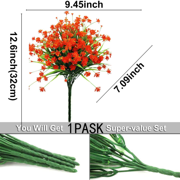 4 st utomhus konstgjorda falska blommor buskar Uv-resistenta växter red