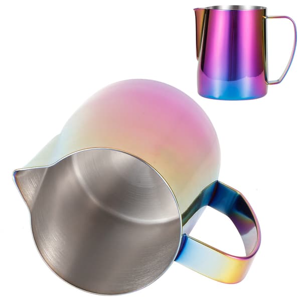 Rustfri stål 350 ml mælkekande lilla farve til latte art