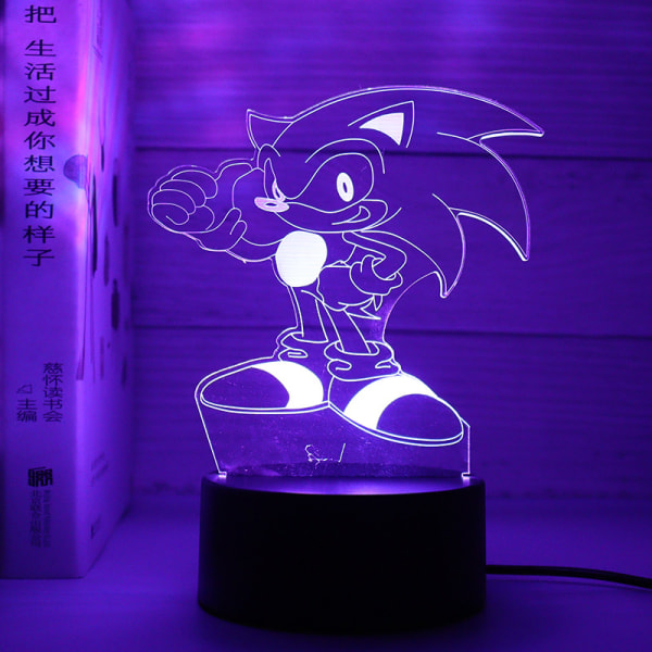 3D nattljus Sonic USB -presentljus Färgglad atmosfärsljus White base: colorful controller 1