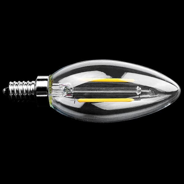 Dæmpbar E12 2w Cob Kerte Flamme Glødetråd Led Pære Lampe 10*3.5cm[dt]