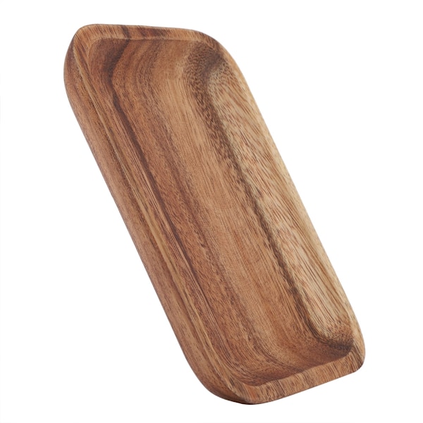 Elegant Träserveringsfat för Sushi, Snacks, Sallader och Efterrätter - 16,5 x 12,5 x 2 cm för Hem och Restaurangbruk