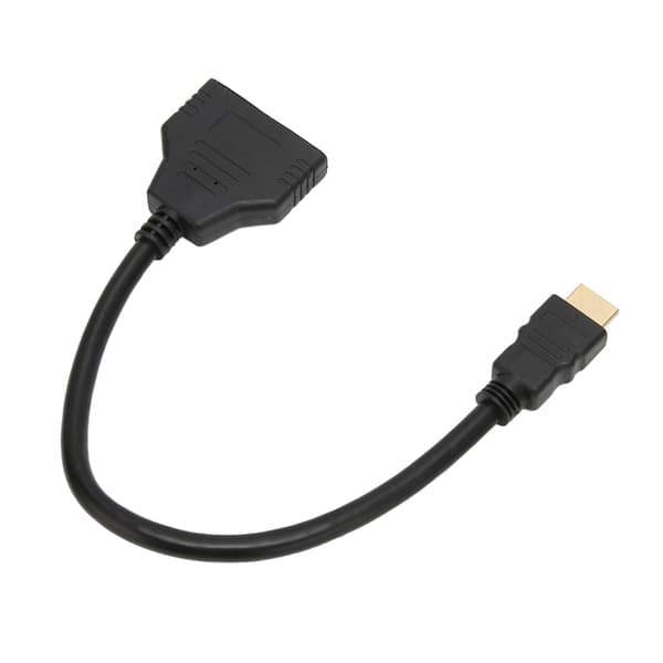 HD Multimedia Interface -jakaja, 1 sisään, 2 ulos, uros-kaksoisnaarasadapterikaapeli